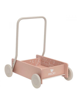 Różowy chodzik pchacz drewniany Micki