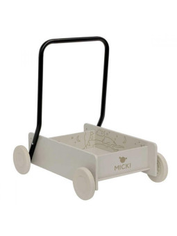 Beżowy chodzik pchacz drewniany Micki