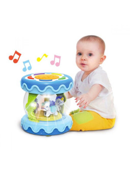 WOOPIE BABY Bębenek Pozytywka Projektor 3w1 Zabawka Muzyczna dla Niemowląt + Walec Roller do Nauki Raczkowania