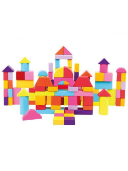 Klocki drewniane w pudełku 100 szt.