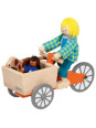 Cargo bike with 2 bendable dolls and dog Cargo bike with 2 bendable dolls and dog