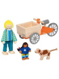 Cargo bike with 2 bendable dolls and dog Cargo bike with 2 bendable dolls and dog