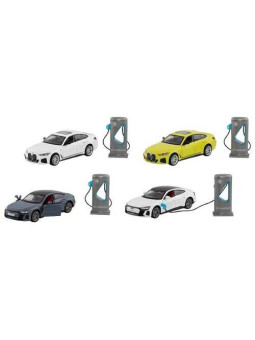 BMW i4 M50, Audi RS e-tron GT, light and sound, die-cast, - set of 4