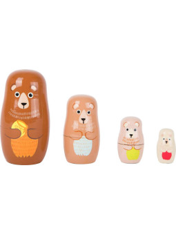 Sorter  dla dzieci - miś matrjoszka small foot design - drewniana zabawka  dla 4 latka