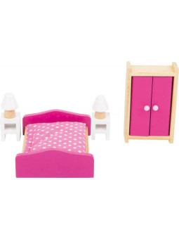 Zestaw mebli dla lalek  Sypialnia dla do domku dla lalek do zabawy dla dzieci small foot design - zabawa z lalkami dla 3 latki, 