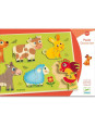 Puzzle drewniane ZWIERZĘTA Z ŁĄKI DJ01259