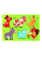 Puzzle drewniane ZWIERZĘTA Z ŁĄKI DJ01259