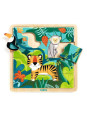 Edukacyjne puzzle drewniane DŻUNGLA DJ01810 Edukacyjne puzzle drewniane DŻUNGLA DJ01810