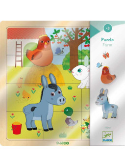 Edukacyjne puzzle drewniane FARMA DJ01814