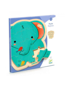 Drewniane puzzle w ramce SŁOŃ DJ01823