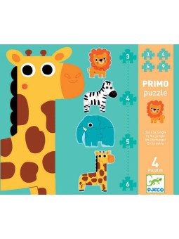 Puzzle progresywne DŻUNGLA 3/4/5/6 elem.DJ07135