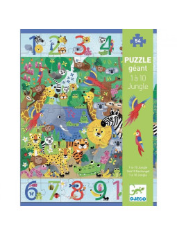Puzzle kartonowe gigant "DŻUNGLA 1 do 10" DJ07148