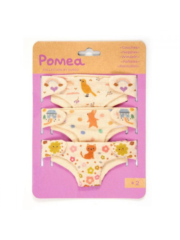 Zestaw 3 pieluszek dla lalek POMEA DJ07791