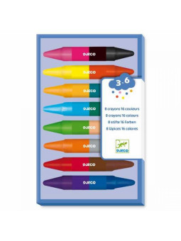 Kredki woskowe dwustronne 8szt/16 kol DJ08874