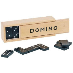 Domino dla dzieci w drewnianym pudełku, pomoce montessori goki - drewniana gra planszowa, gra dla 4 latka, Zabawki drewniane