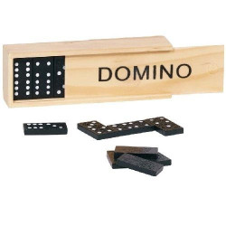 Domino w drewnianym pudełku dla dzieci Pomoce Montessori, zabawka dla 4 latka, Zabawki drewniane