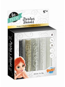 Fiolki z koralikami -odcienie bieli i srebra PE006