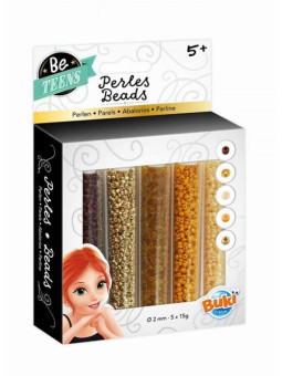 Fiolki z koralikami - odcienie brązu i złota PE009