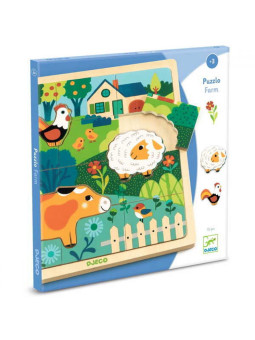 Edukacyjne puzzle drewniane FARMA  DJ01825