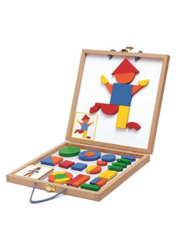 Magnesy drewniane układanka w walizce DJ03130