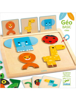 Drewniana układanka magnetyczna GEO BASIC DJ06210