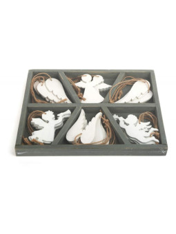 Bożonarodzeniowe dekoracje wiszące z Aniołami - 18 szt