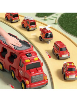 Duży Zestaw Straży Pożarnej Ciężarówka + 4 Auta Woopie