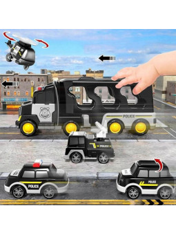 Duży Zestaw Policyjny Ciężarówka + 4 Auta Woopie