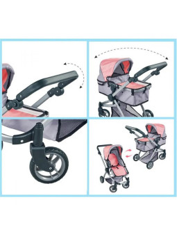 WOOPIE ROYAL Wózek dla Lalek 2w1 Gondola Spacerówka Regulacja