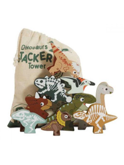 Drewniane figurki dinozaury, zabawka układanka, dzieci Le Toy Van