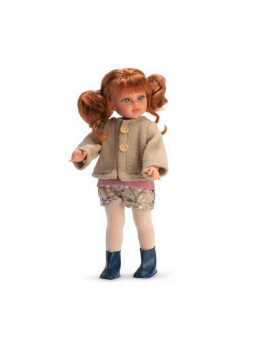 Lalka Sabrina w płaszczyku Asi 0517650 - Dziewczynka, 40 cm, Brzuszek: Winylowy, Kolor oczu: Niebieski, Kolor włosów: Rudy