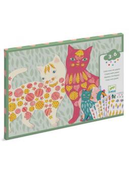 Zestaw artystyczny z naklejkami MAŁE KOTKI DJ00079