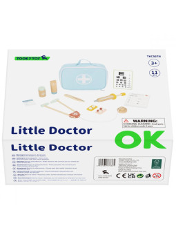 TOOKY TOY Drewniany Zestaw Małego Lekarza Doktora w Walizce z Akcesoriami