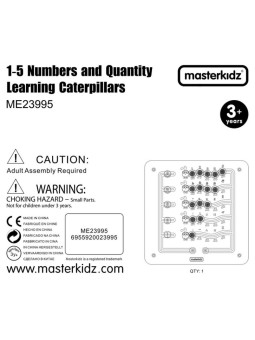MASTERKIDZ Kolorowe Gąsieniczki Nauka Liczb i Ilości - Tablica Ścienna Edukacyjna Montessori
