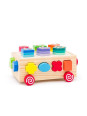 Drewniany wózek- sorter  z klockami 3 w 1 Drewniany wózek- sorter  z klockami 3 w 1