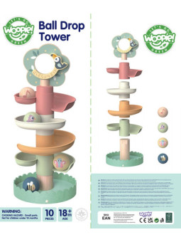 WOOPIE GREEN Drewniany Kulodrom Tor Kulkowy 6EL Sensoryczne Edukacyjny