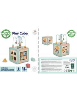 WOOPIE GREEN Drewniana Kostka Aktywności Multifunkcyjna Edukacyjna Sorter