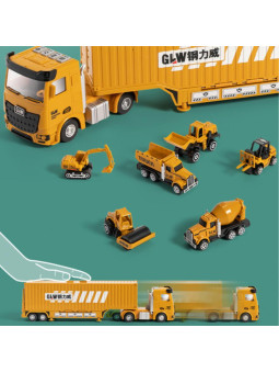 WOOPIE  Samochód Ciężarowy 6w1 Zestaw Budowy Dźwig Resoraki Akcesoria