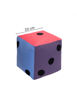 Kostka edukacyjna 10 cm - Kropki Pastelowa