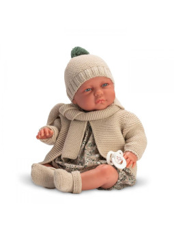 Lalka Javier Reborn Asi 0497820 - Chłopiec, 46 cm, Brzuszek: Miękki, Kolor oczu: Niebieski