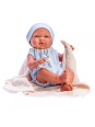 Lalka Pablo z kocykiem Asi 0367011 - Chłopiec, 43 cm, Brzuszek: Winylowy, Kolor oczu: Niebieski