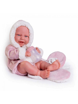 Lalka Carla z butelką i kocykiem Antonio Juan 50395 - Dziewczynka, 42 cm, Brzuszek: Winylowy, Kolor oczu: Niebieski