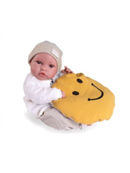 Lalka Erik z poduszką Antonio Juan 50423 - Chłopiec, 42 cm, Brzuszek: Winylowy, Kolor oczu: Brązowy