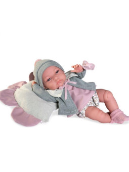 Lalka Toneta Baby z poduszką Antonio Juan 60150 - Dziewczynka, 33 cm, Brzuszek: Winylowy, Kolor oczu: Brązowy