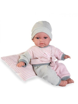 Lalka Toneta Baby gaworząca z poduszką Antonio Juan 70331 - Dziewczynka, 34 cm, Brzuszek: Miękki, Kolor oczu: Niebieski