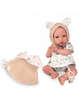 Lalka Erik z nosidłem Antonio Juan 33014 - Chłopiec, 42 cm, Brzuszek: Miękki, Kolor oczu: Brązowy