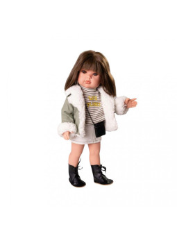 Lalka Bella w kurtce Antonio Juan 28330 - Dziewczynka, 45 cm, Brzuszek: Winylowy, Kolor oczu: Brązowy, Kolor włosów: Brązowy