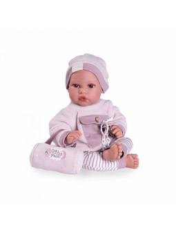 Lalka Erika z torebką sportową Antonio Juan 33391 - Dziewczynka, 42 cm, Brzuszek: Miękki, Kolor oczu: Brązowy