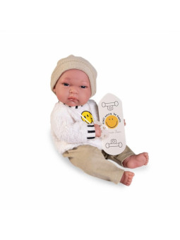 Lalka Baby Tonet Smile Antonio Juan 60149 - Chłopiec, 33 cm, Brzuszek: Winylowy, Kolor oczu: Niebieski