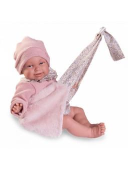 Lalka Martina Reborn z nosidłem Antonio Juan 81391 - Dziewczynka, 52 cm, Brzuszek: Miękki, Kolor oczu: Niebieski